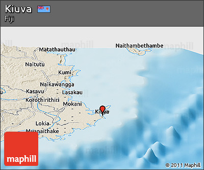 Shaded Relief Panoramic Map of Kiuva