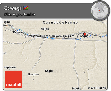 Shaded Relief 3D Map of Gcwagi