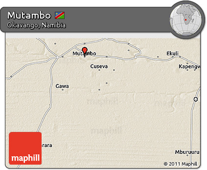 Shaded Relief 3D Map of Mutambo