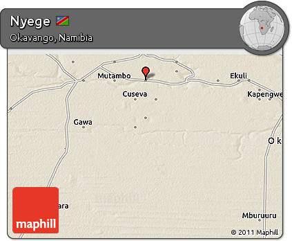 Shaded Relief 3D Map of Nyege
