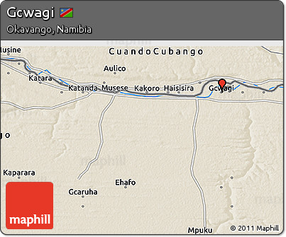 Shaded Relief 3D Map of Gcwagi