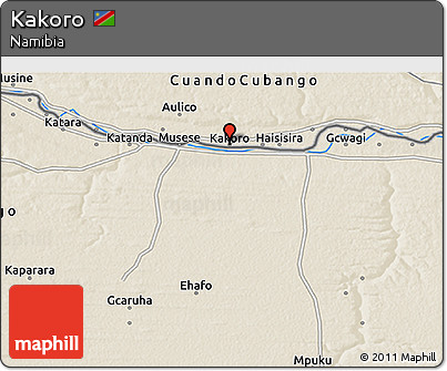Shaded Relief 3D Map of Kakoro