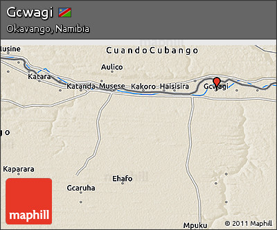 Shaded Relief 3D Map of Gcwagi