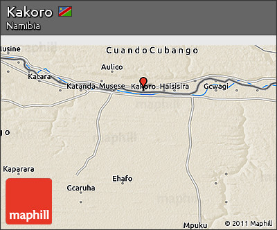 Shaded Relief 3D Map of Kakoro