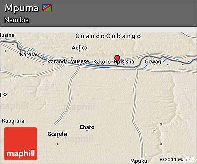 Shaded Relief 3D Map of Mpuma