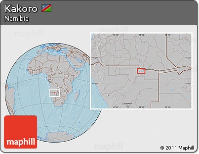 Gray Location Map of Kakoro, hill shading