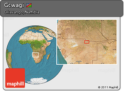 Satellite Location Map of Gcwagi