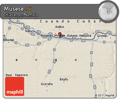 Shaded Relief Map of Musese