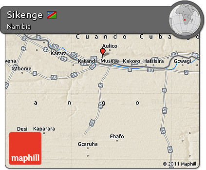Shaded Relief Map of Sikenge