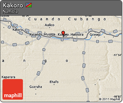 Shaded Relief Map of Kakoro