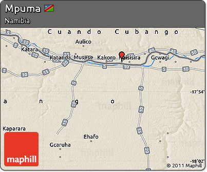 Shaded Relief Map of Mpuma