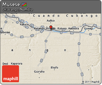 Shaded Relief Map of Musese