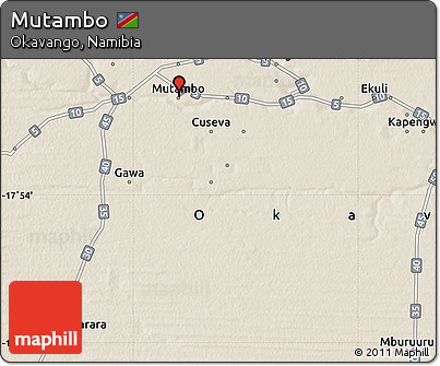 Shaded Relief Map of Mutambo