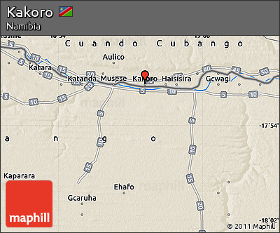 Shaded Relief Map of Kakoro