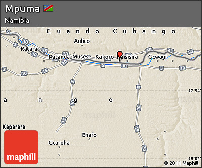 Shaded Relief Map of Mpuma