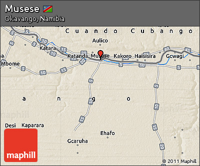 Shaded Relief Map of Musese