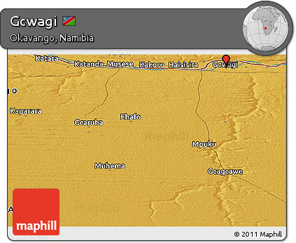 Physical Panoramic Map of Gcwagi