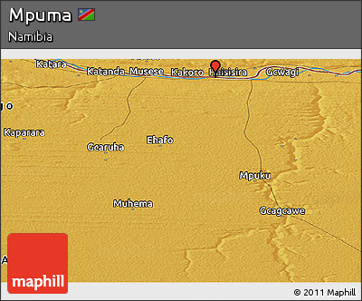 Physical Panoramic Map of Mpuma