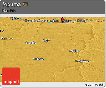 Physical Panoramic Map of Mpuma