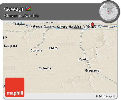 Shaded Relief Panoramic Map of Gcwagi