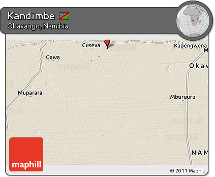 Shaded Relief Panoramic Map of Kandimbe