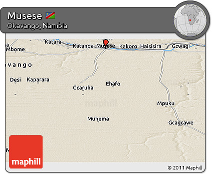 Shaded Relief Panoramic Map of Musese