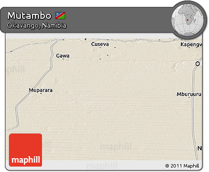 Shaded Relief Panoramic Map of Mutambo