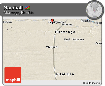 Shaded Relief Panoramic Map of Nambali