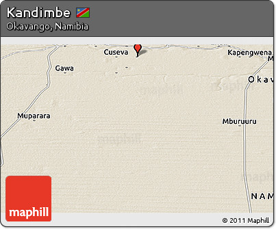 Shaded Relief Panoramic Map of Kandimbe