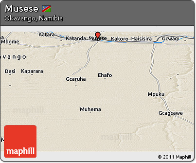 Shaded Relief Panoramic Map of Musese