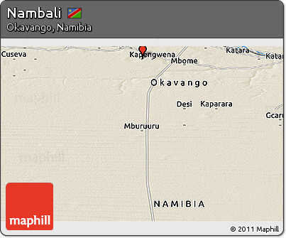 Shaded Relief Panoramic Map of Nambali