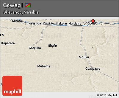 Shaded Relief Panoramic Map of Gcwagi