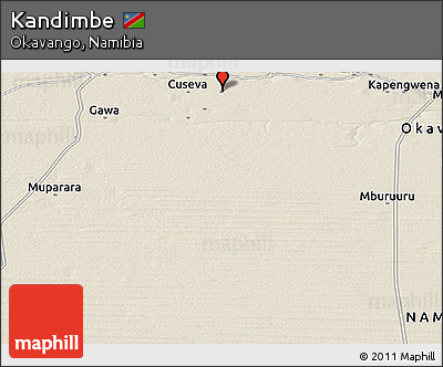 Shaded Relief Panoramic Map of Kandimbe