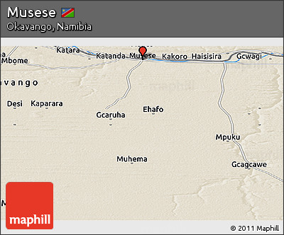 Shaded Relief Panoramic Map of Musese