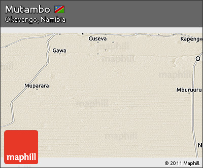Shaded Relief Panoramic Map of Mutambo