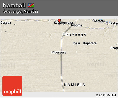 Shaded Relief Panoramic Map of Nambali