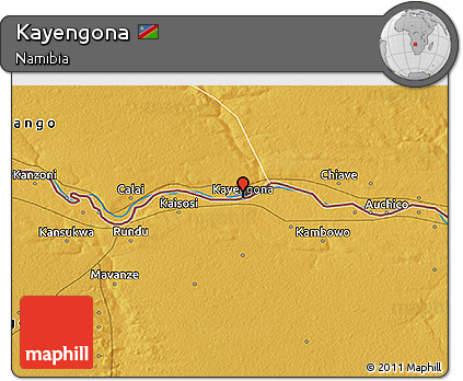 Physical 3D Map of Kayengona