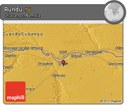 Physical 3D Map of Rundu