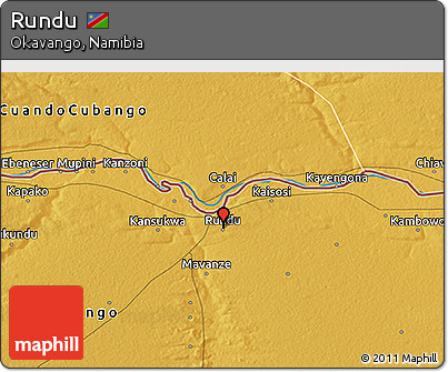 Physical 3D Map of Rundu