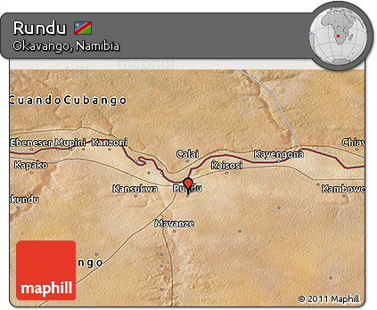 Satellite 3D Map of Rundu