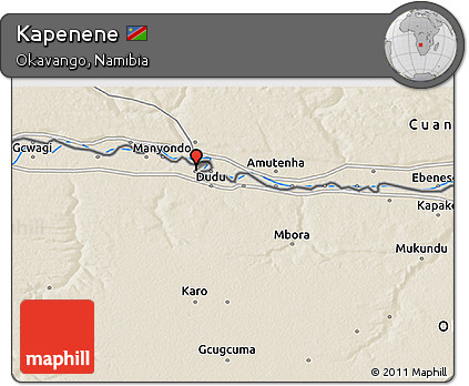 Shaded Relief 3D Map of Kapenene