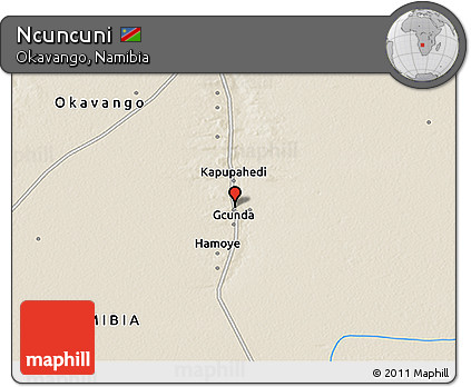 Shaded Relief 3D Map of Ncuncuni