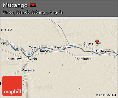 Shaded Relief 3D Map of Mutango