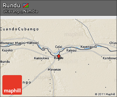 Shaded Relief 3D Map of Rundu