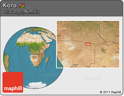 Satellite Location Map of Koro