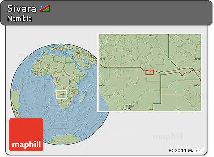 Savanna Style Location Map of Sivara, hill shading