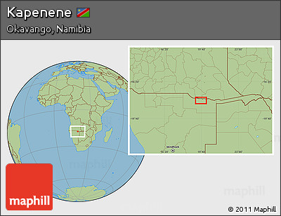 Savanna Style Location Map of Kapenene