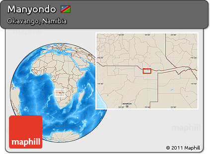 Shaded Relief Location Map of Manyondo