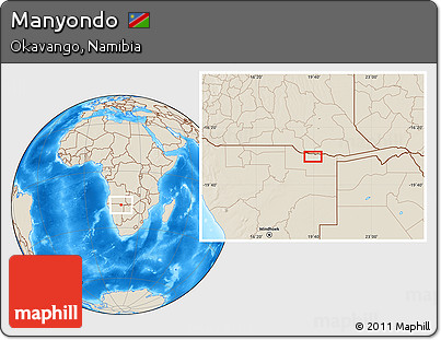 Shaded Relief Location Map of Manyondo