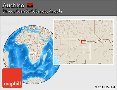 Shaded Relief Location Map of Auchico